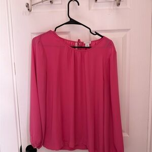 J. Crew Pink Relaxed Long Sleeve Blouse